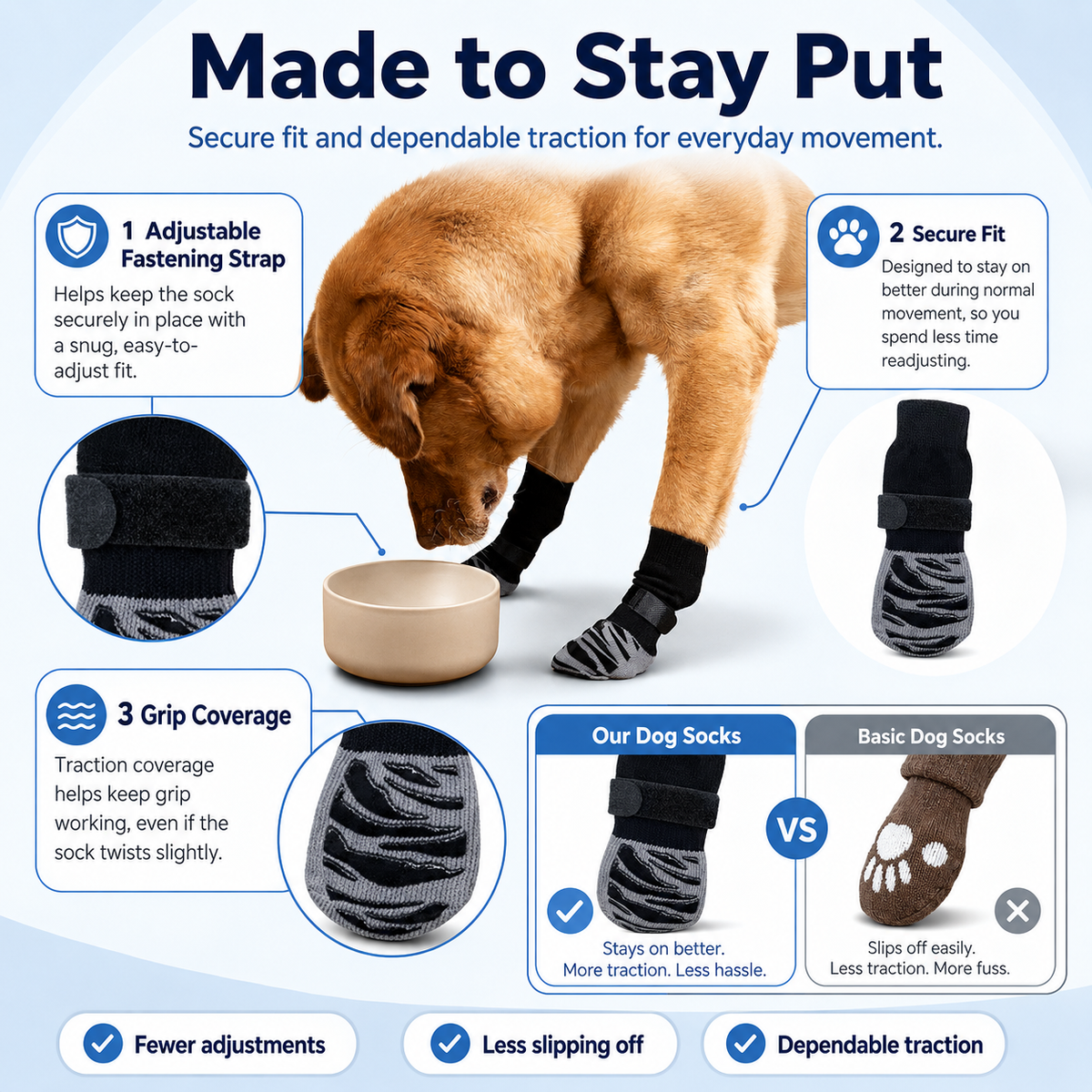ComfortCanine GripPaws™ Senior Dog Traction Socks