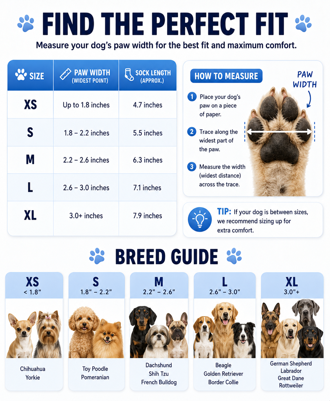 ComfortCanine GripPaws™ Senior Dog Traction Socks