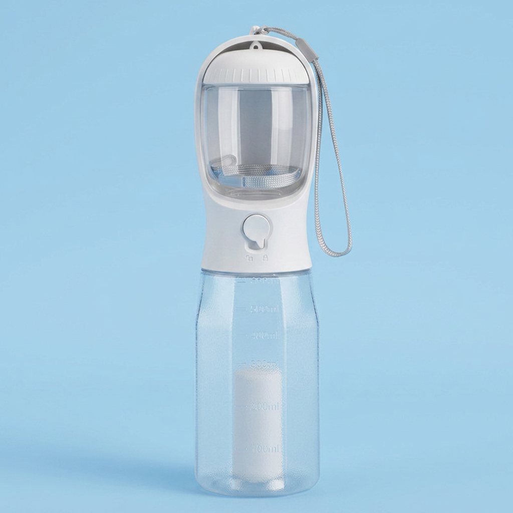 <strong>Water, Treats & Waste Bags—All in One Bottle</strong>
