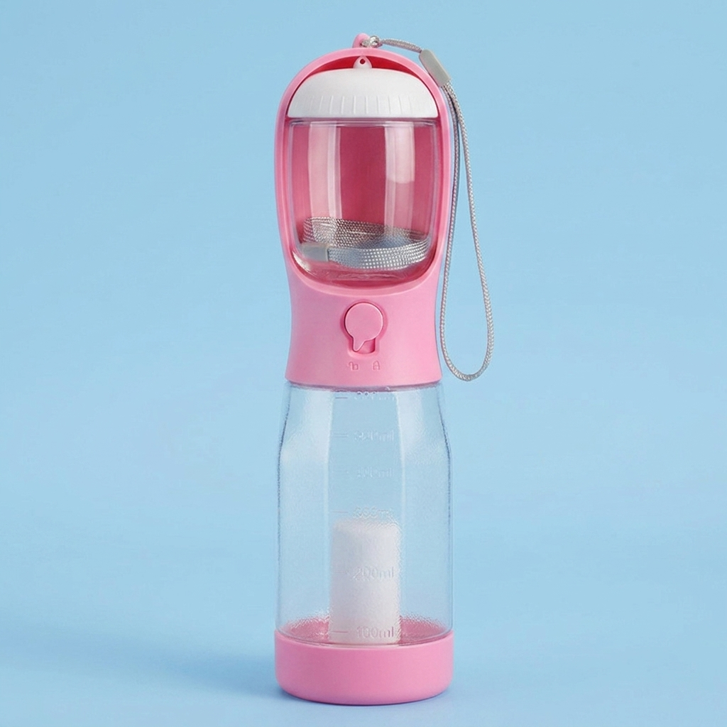 <strong>Water, Treats & Waste Bags—All in One Bottle</strong>