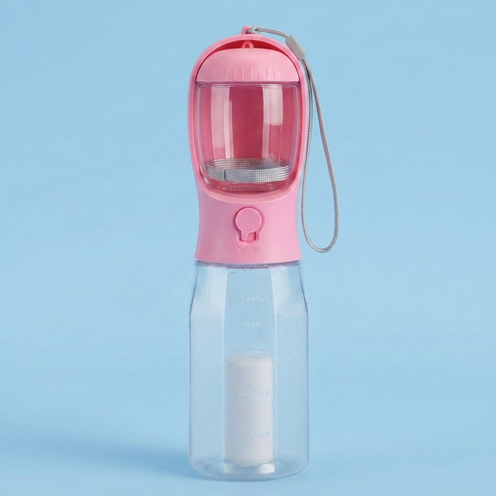 <strong>Water, Treats & Waste Bags—All in One Bottle</strong>